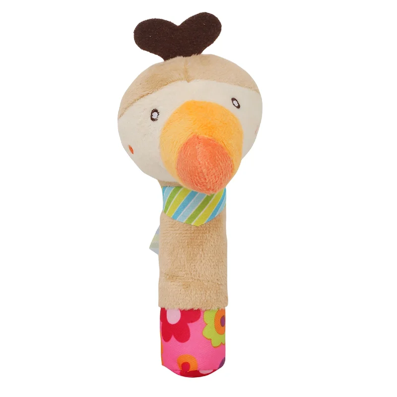 Parrot Cream Handheld Rattle