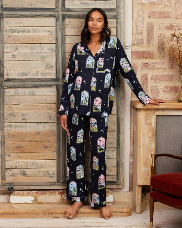 Maternity Dream Traveller Print Button Up Long Pyjama Set