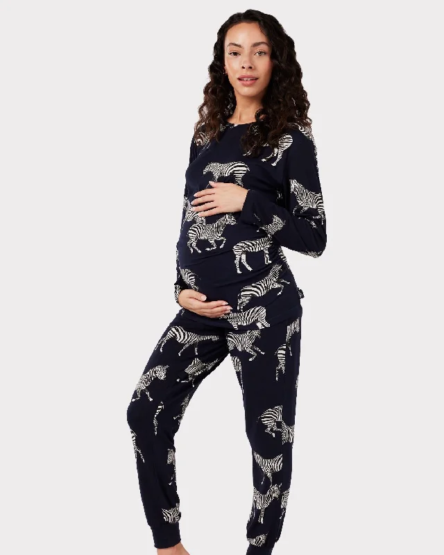 Maternity Zebra Print Long Pyjama Set