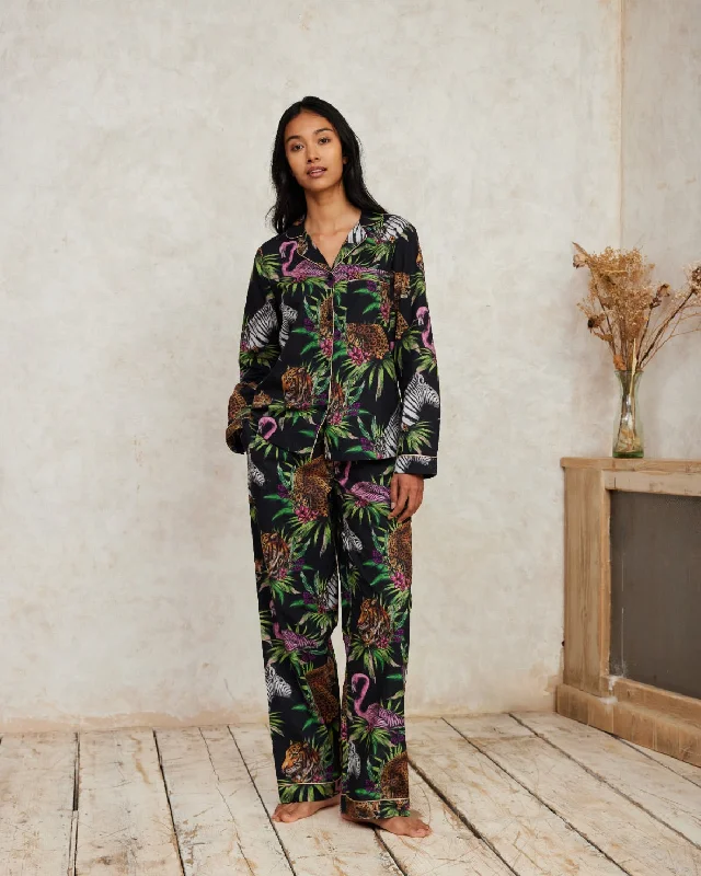 Organic Cotton Wild Nights Print Long Pyjama Set