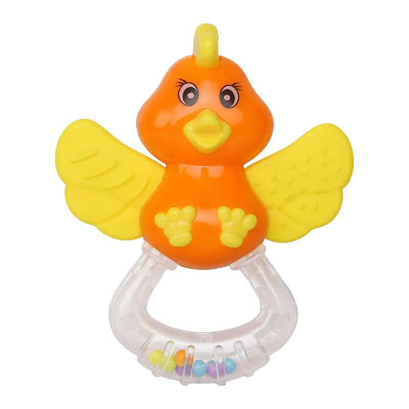 Duck Orange And Yellow Rattle Teether