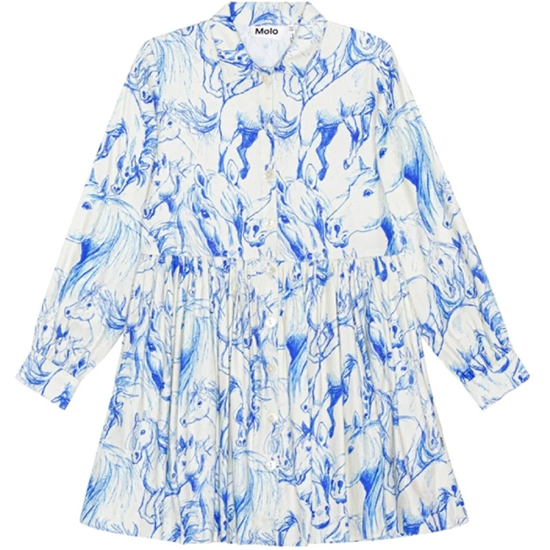 Molo Blue Horses Christy Dress