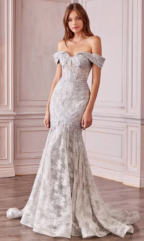 Andrea and Leo - A0666SC Sweetheart Off Shoulder Lace Trumpet Dress