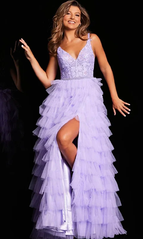 JVN by Jovani JVN37001SC - Tiered A-Line Prom Dress