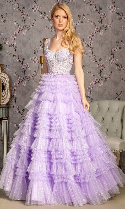 GLS by Gloria GL3460 - Tiered Skirt Corset Gown