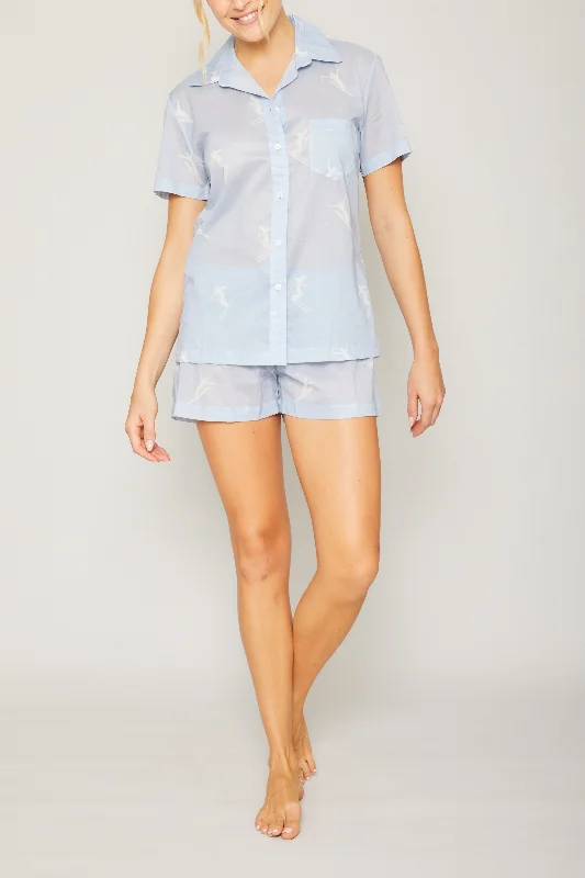 Ski Shapes Short Sleeve Short PJ Set - Celestine