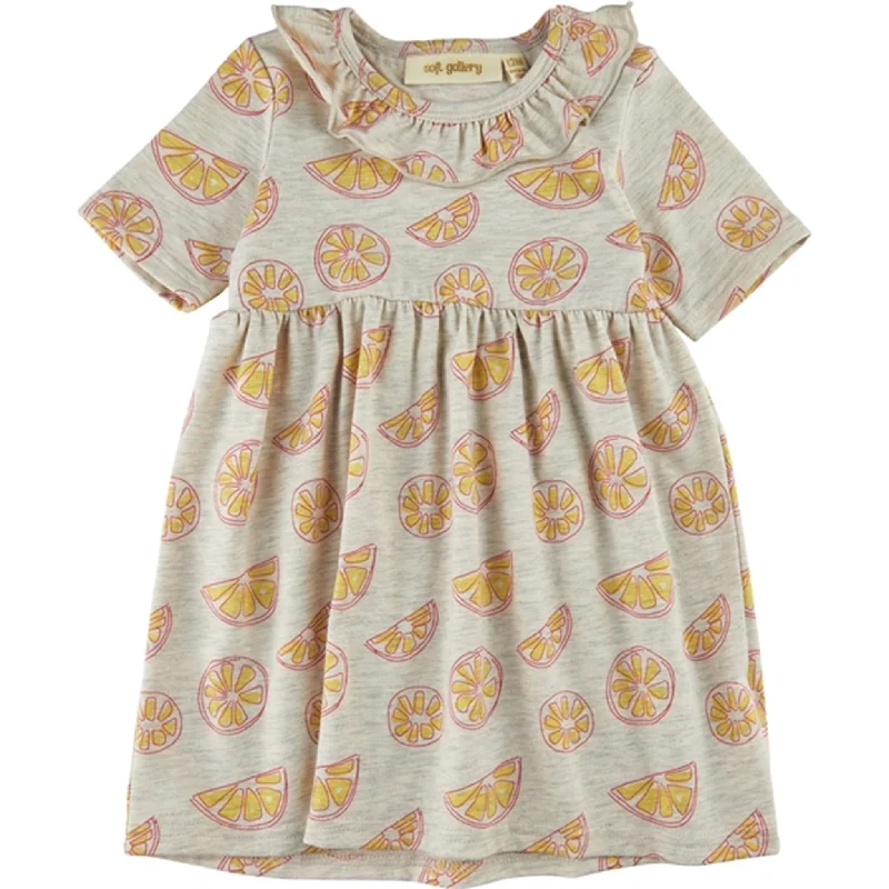 Soft Gallery Light Grey Melange Oranges Jenni Dress