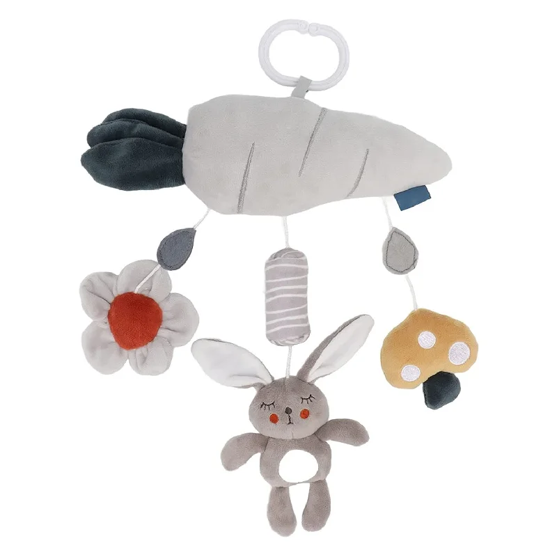 Baby Moo Bunny's Carrot Squeaker Wind Chime Hanging Musical Toy - Grey