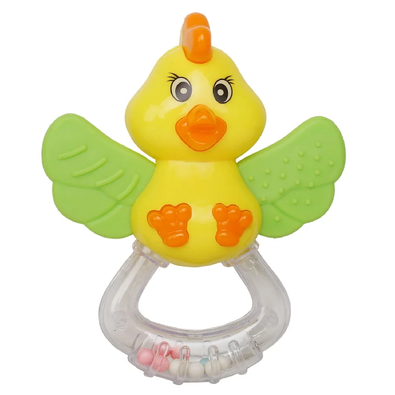 Duck Yellow And Green Rattle Teether