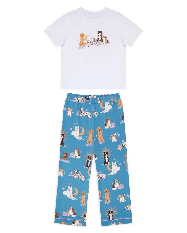 Kids Mystic Dogs Print Long Pyjama Set