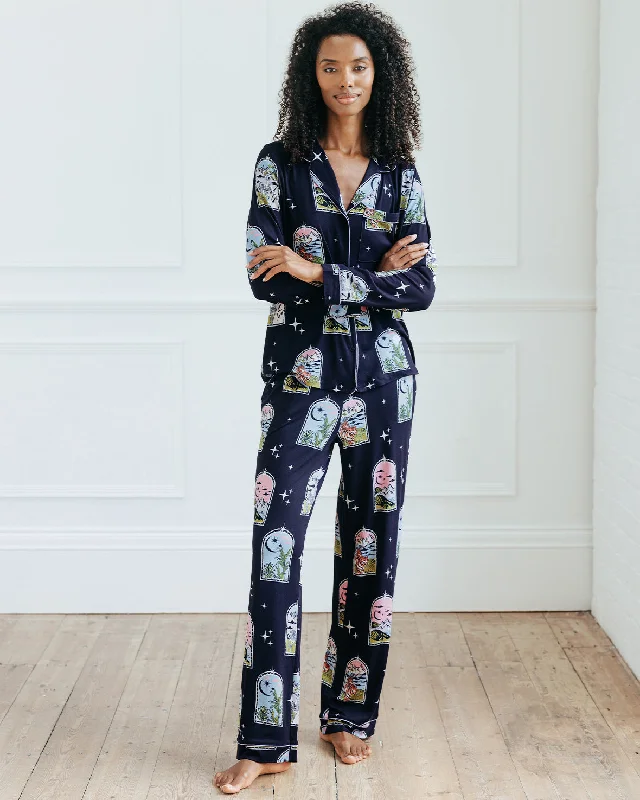 Dream Traveller Print Button Up Long Pyjama Set