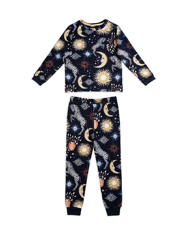 Kids Celestial Zebra Print Long Pyjama Set