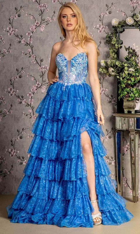 GLS by Gloria GL3461 - Strapless Ruffle A-line Gown