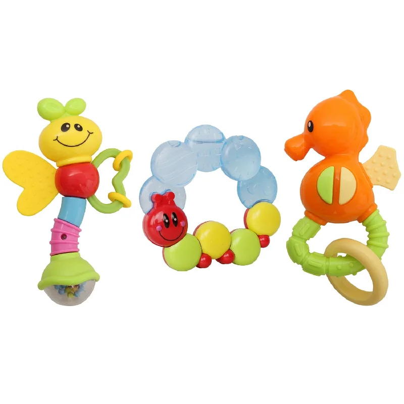 Butterfly Caterpillar Multicolour Set of 3 Rattle Teether