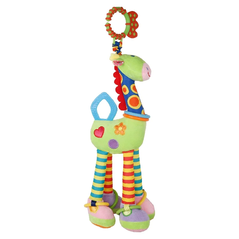 Flexible Giraffe Green Musical Hanging Toy With Teether