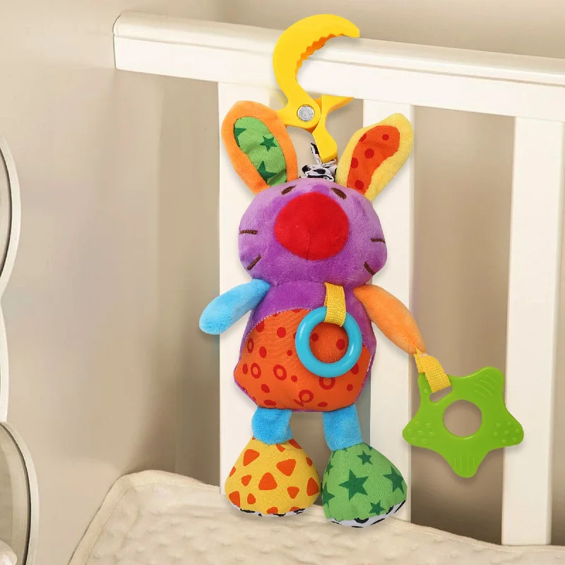 Cute Purple Hanging Pulling Toy With Teether