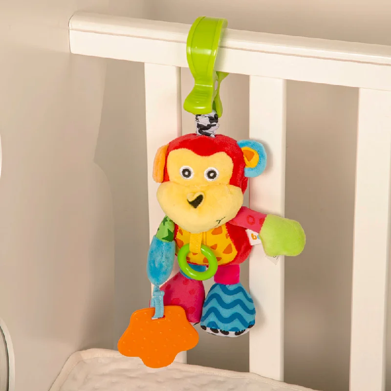 Monkey Red Pulling Toy With Teether