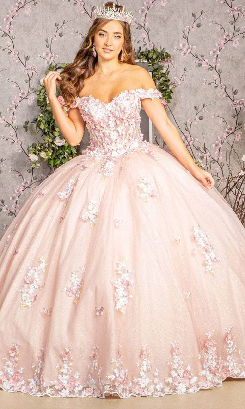 Elizabeth K GL3182 - Basque Off-Shoulder Ballgown