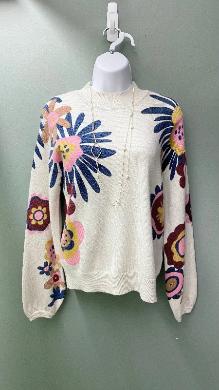 * Charlie B Printed Floral Mock Neck Sweater