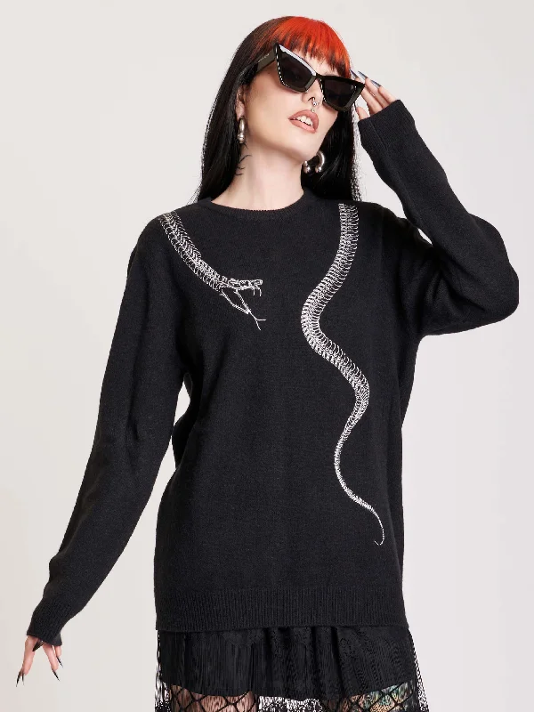 Embroidered Snake Sweater