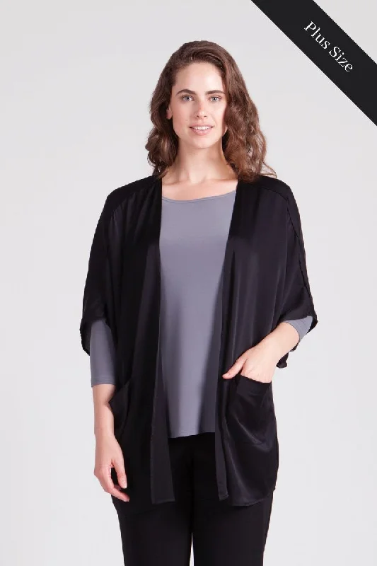 Silk Box Cardi Plus | Black