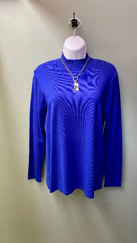 * Multiples Blue Mock Neck Sweater