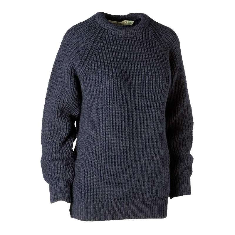 Fisherman Rib Crewneck Wool Sweater