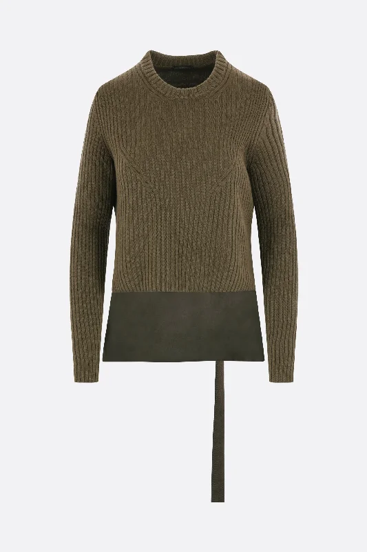 Bjork ribbed wool and twill sweater