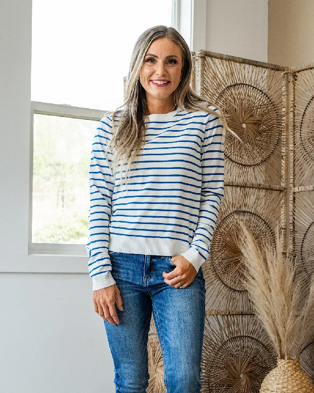 NEW! Camila Striped Crewneck Sweater - Blue