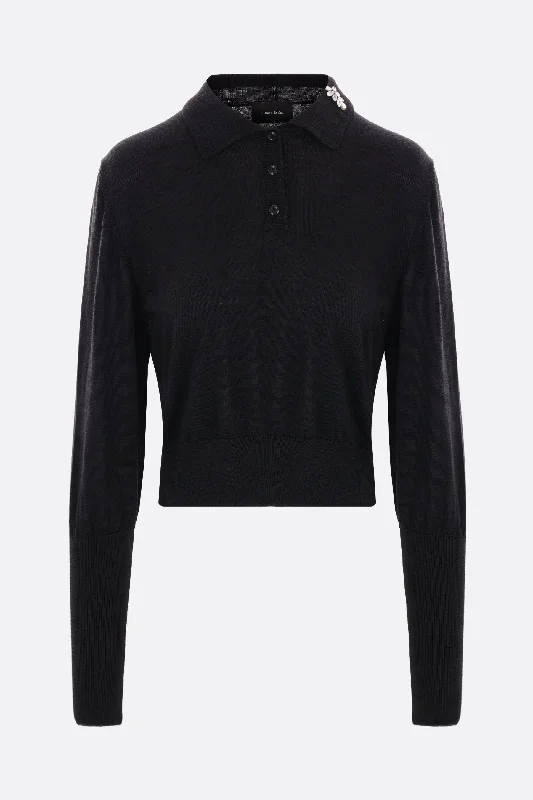 wool and silk polo sweater