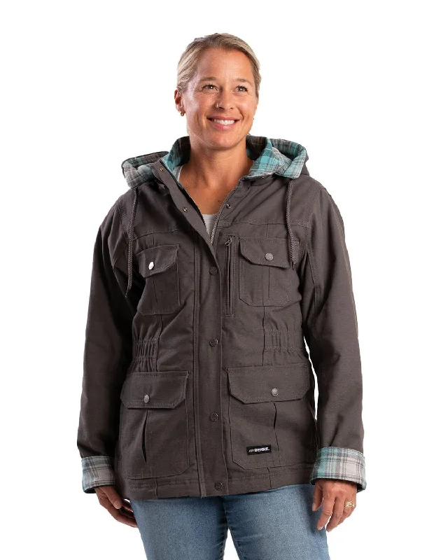 Berne Apparel Womens Softstone Duck Barn Titanium 100% Cotton Jacket