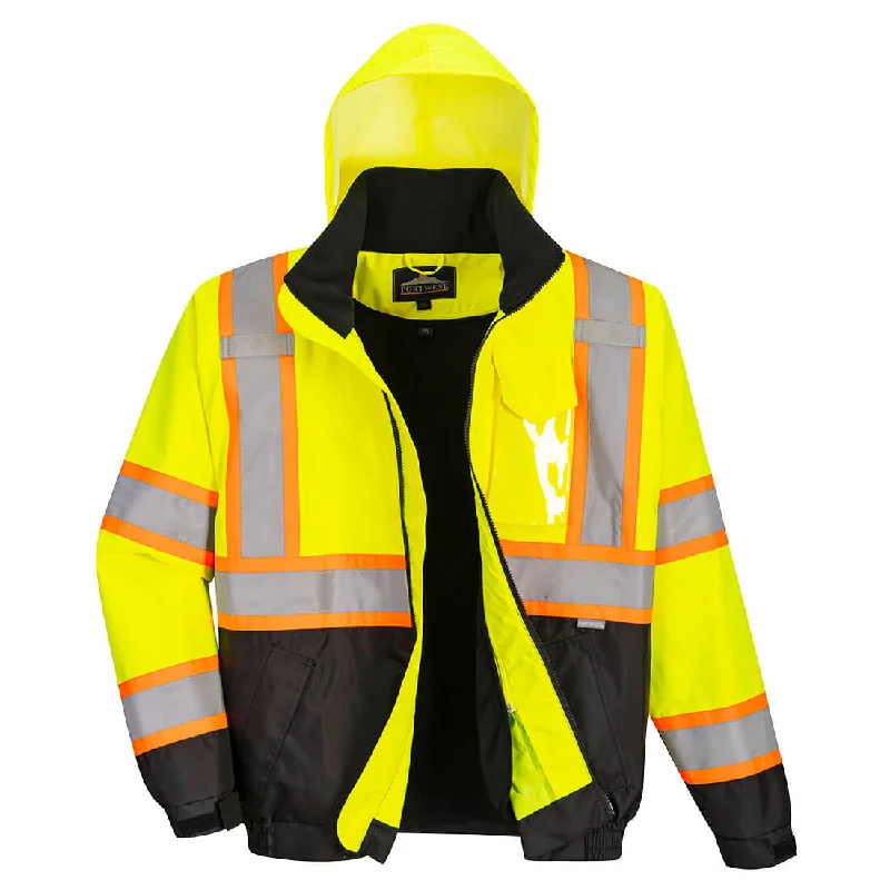 Hi-Vis 2-in-1 Contrast Tape Bomber Jacket - Classsic Fit