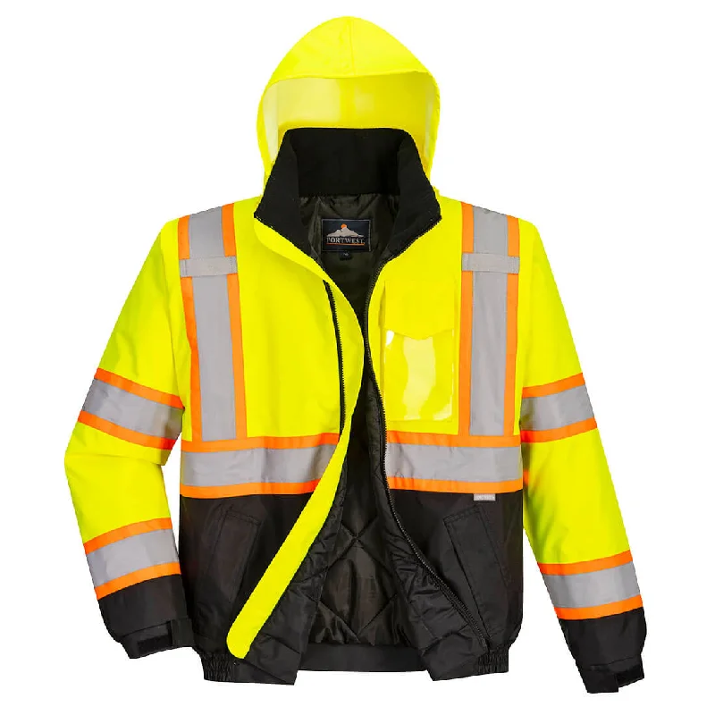 Hi-Vis Contrast Tape Bomber Jacket - Classsic Fit