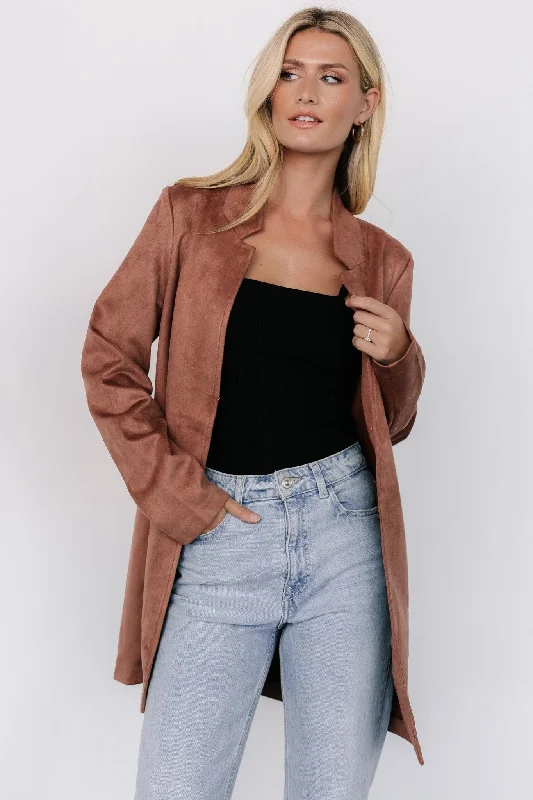 Queenie Faux Suede Jacket | Dusty Clove