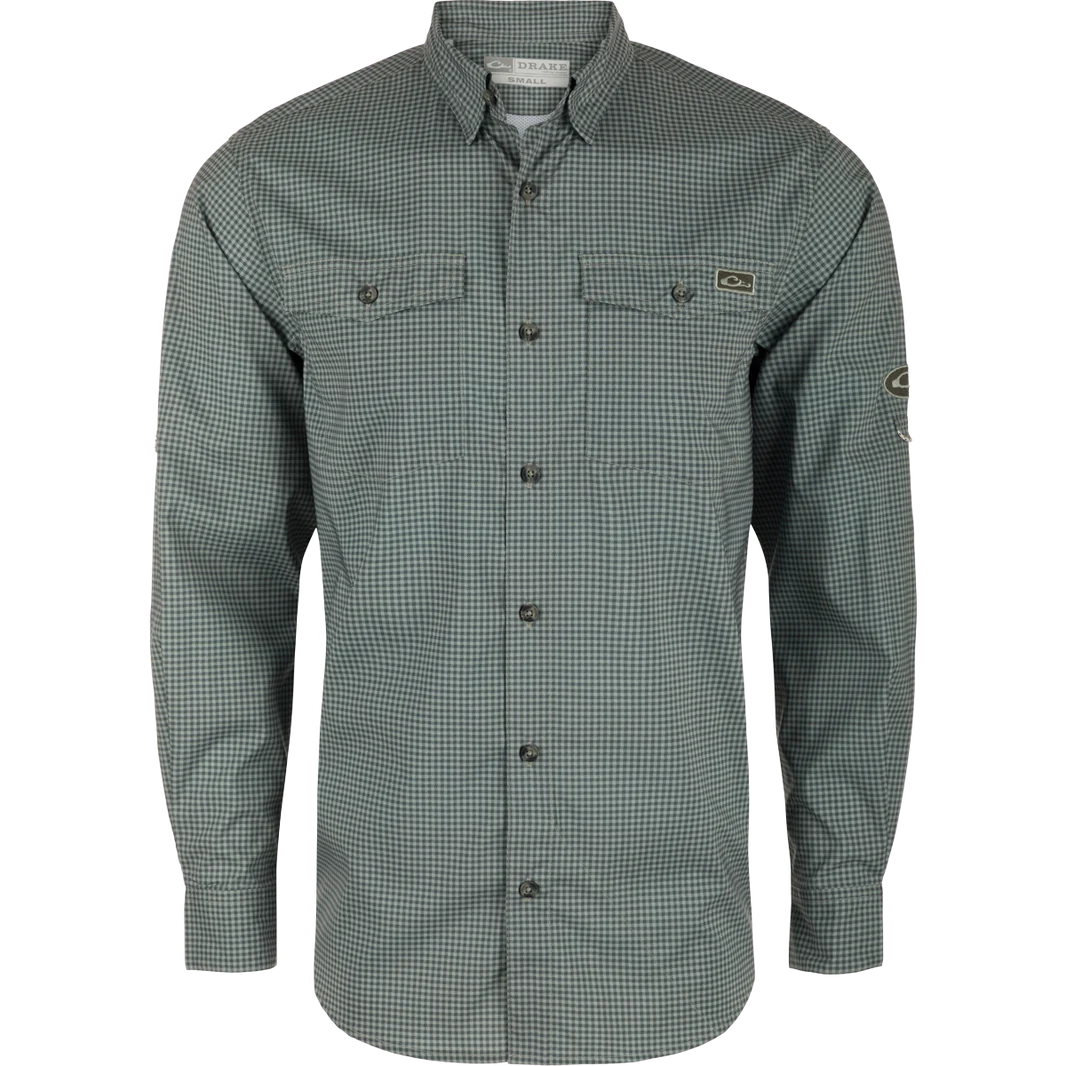 Drake Frat Gingham Check Button-Down Long Sleeve Shirt