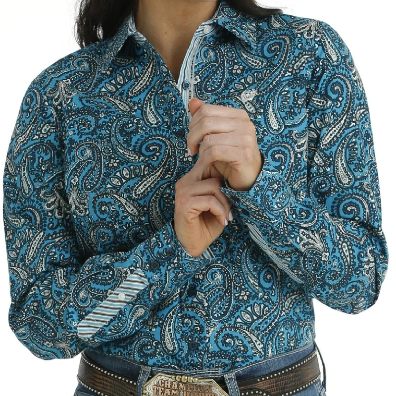 Cinch Women's Blue Paisley Western Button Down Shirt