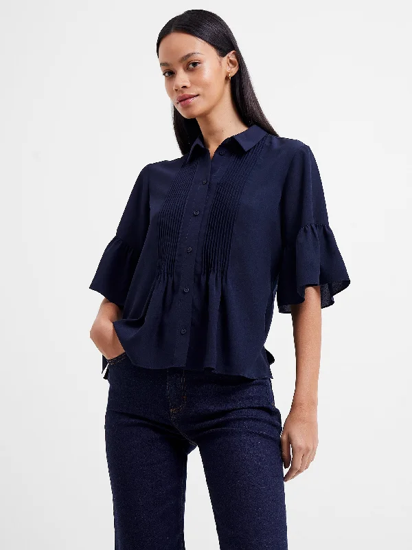 Crepe Light Pin-Tuck Shirt