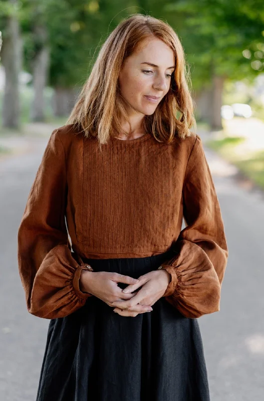 Scarlet Shirt, Long Sleeve, Warm Brown