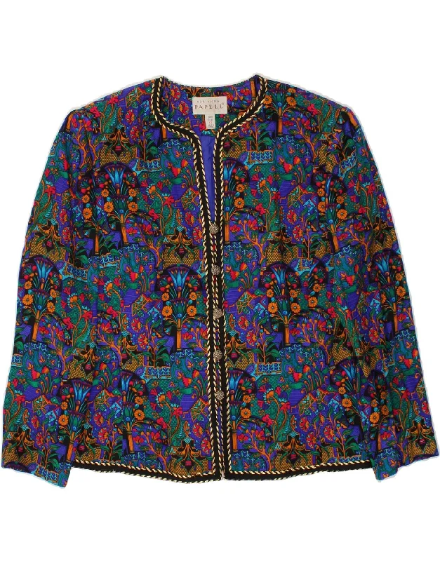 ADRIANNA PAPELL Womens 4 Button Blazer Jacket US 10 Large Multicoloured