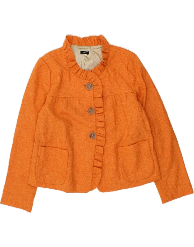 J. CREW Womens 3 Button Blazer Jacket US 12 Large Orange Wool