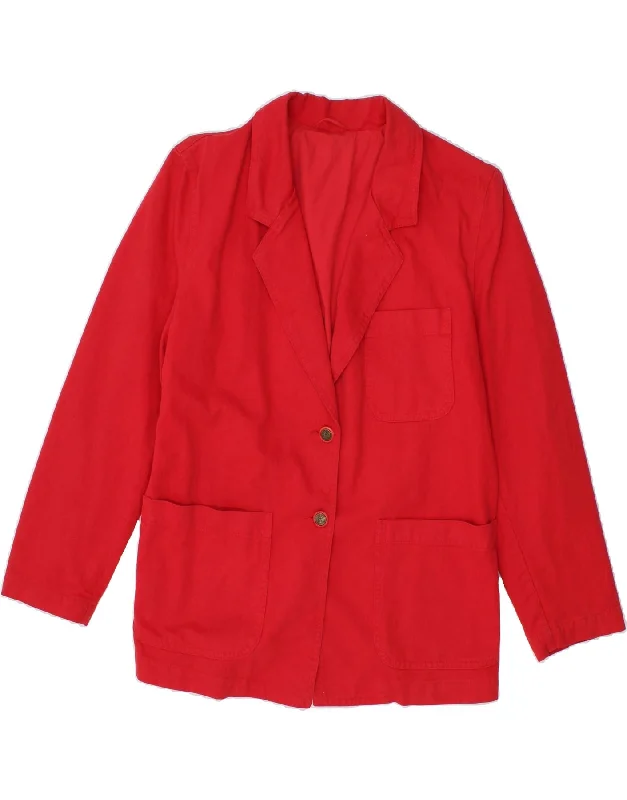 MARINA SPORT Womens 2 Button Blazer Jacket Size 17 Small Red