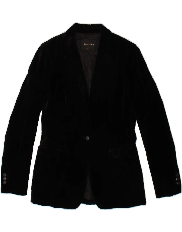 MASSIMO DUTTI Womens 1 Button Blazer Jacket EU 38 Small Black