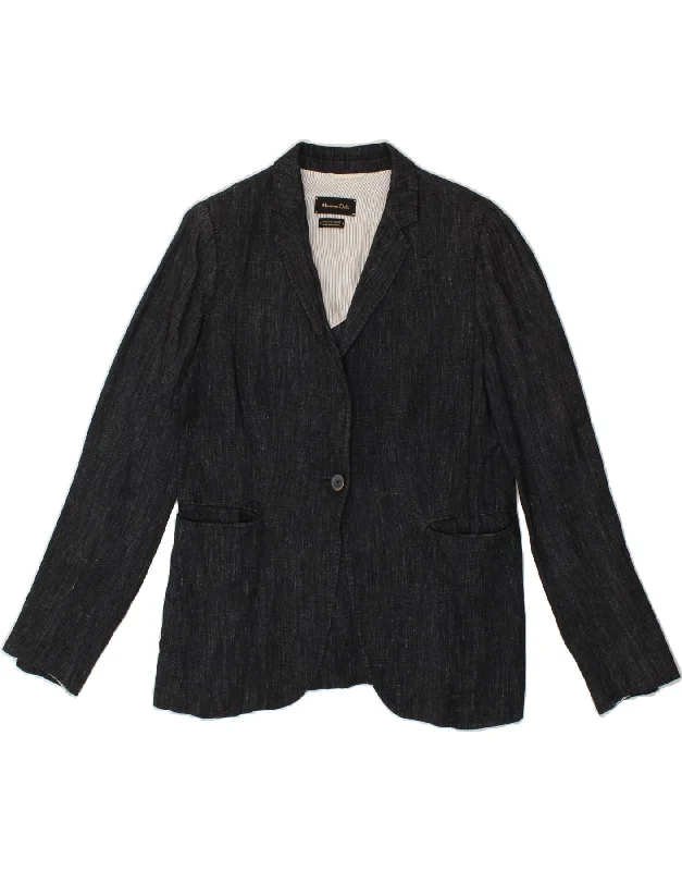 MASSIMO DUTTI Womens 1 Button Blazer Jacket EU 40 Medium Grey