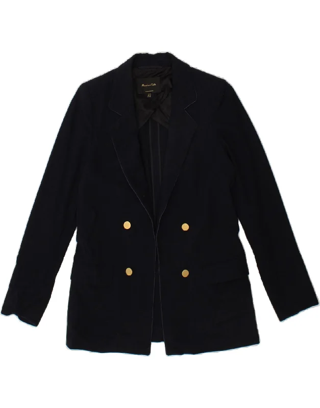 MASSIMO DUTTI Womens Open Blazer Jacket EU 38 Small Navy Blue