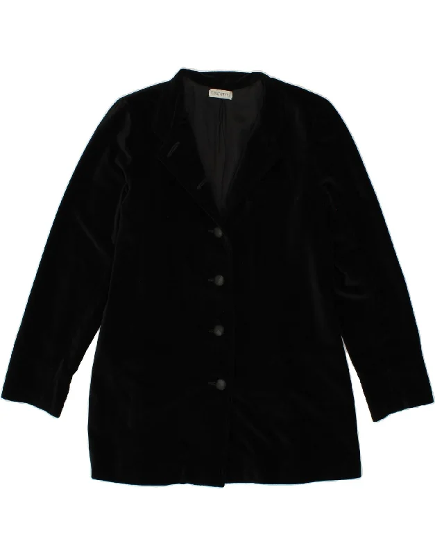 VINTAGE Womens 4 Button Blazer Jacket UK 14 Medium Black