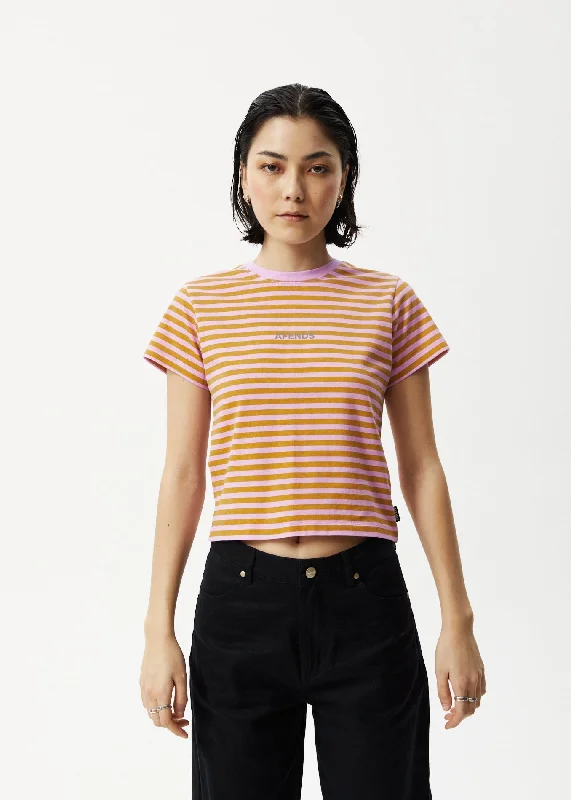 AFENDS Womens Jain - Baby T-Shirt - Candy Stripe