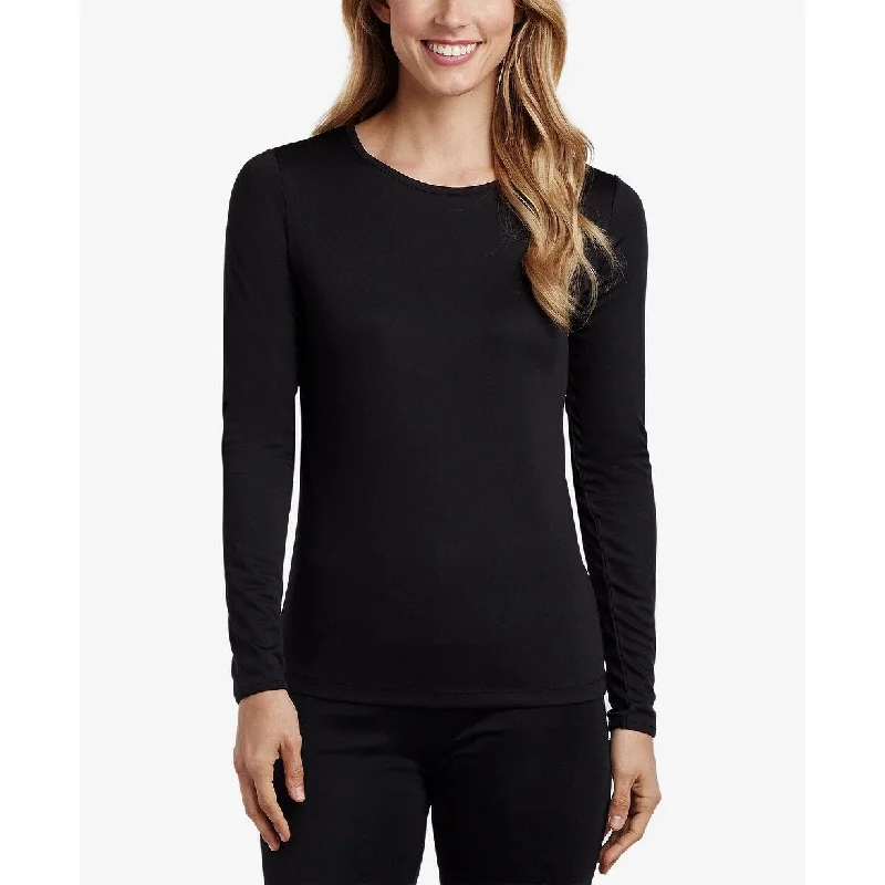 Cuddl Duds Women's Climatesmart Long Sleeve Crew T-Shirt Black Size X-Small - XS