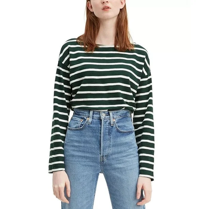 Levi's Women's Cora Cotton Sailor T-Shirt Green Size Extra Large - X-Large