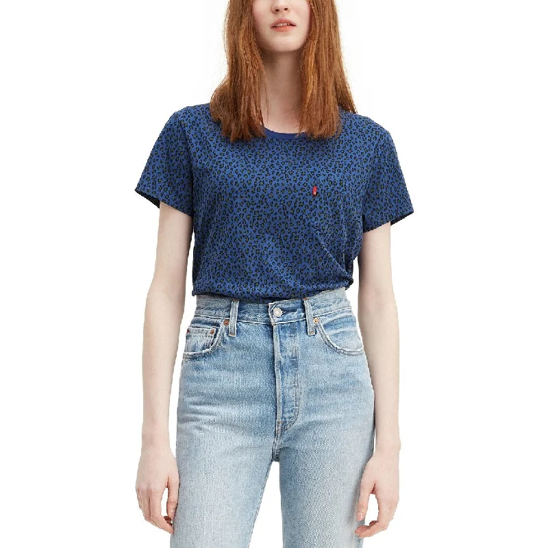 Levi's Women's Cotton Printed Perfect T-Shirt Navy Size Large