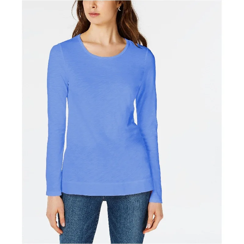 Maison Jules Women's High-Low T-Shirt Lake View Size Small - Blue